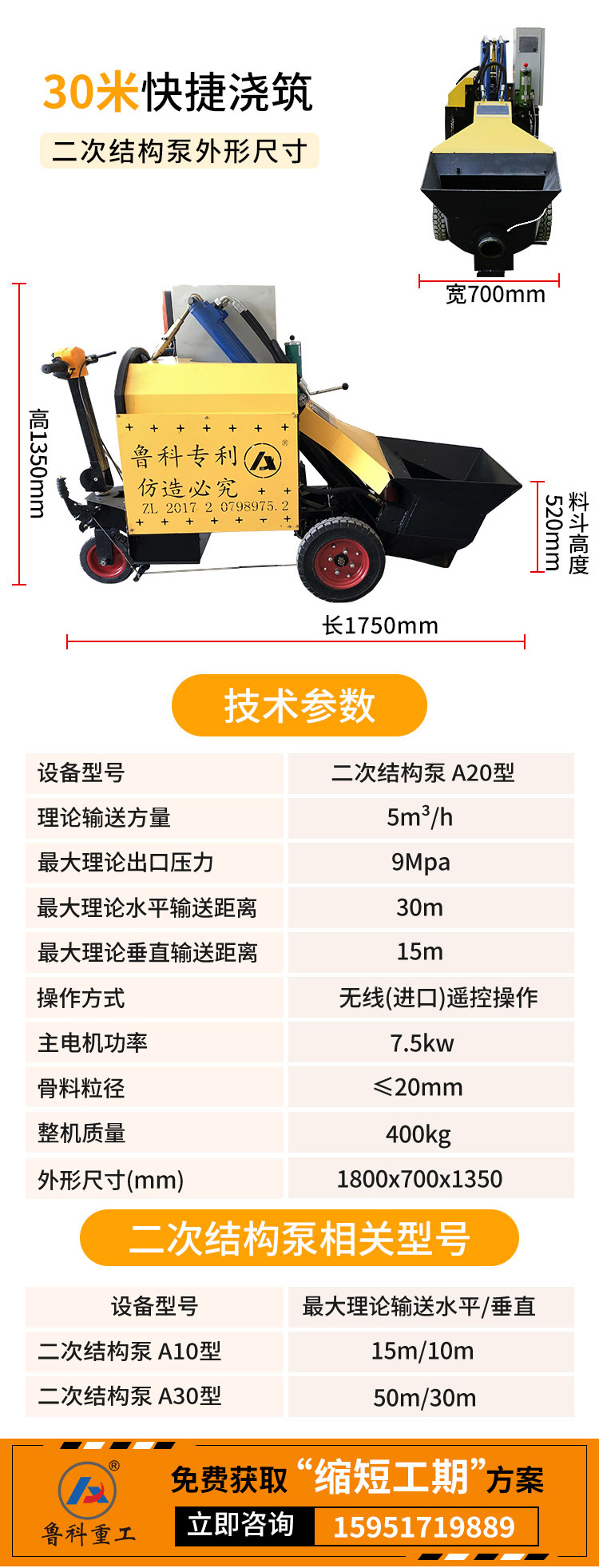 德瑞砂漿噴涂機(jī)二次結(jié)構(gòu)輸送泵